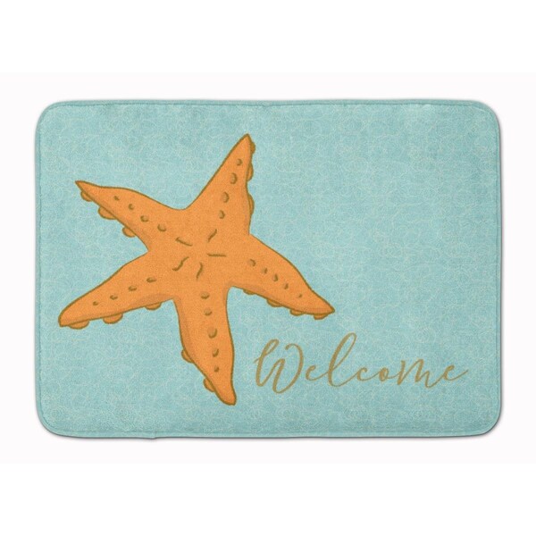Carolines Treasures Starfish Welcome Machine Washable Memory Foam Mat BB8559RUG - main